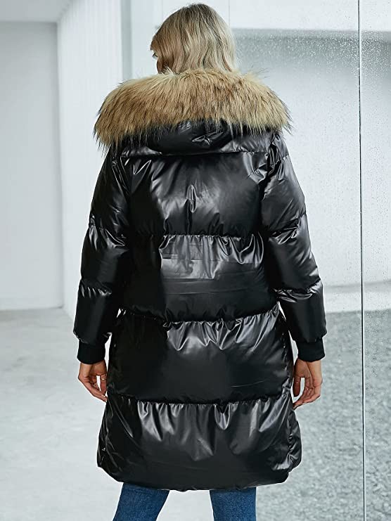 GZDMFS Womens Long Puffer Coat Zipper Parka Down Jacket