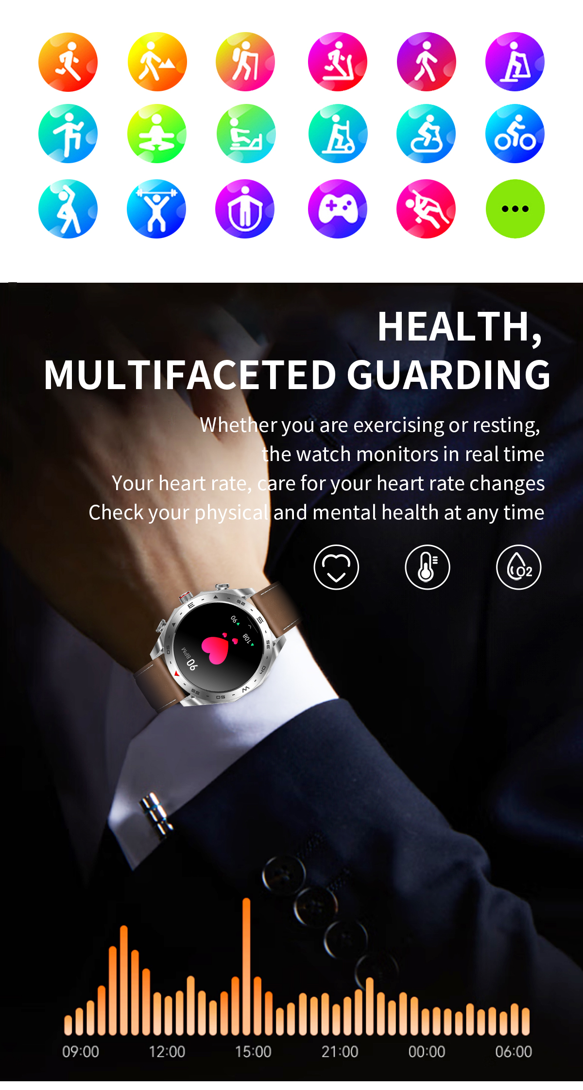Long Battery Life TWS Support Smartwatch With Music Bracelet Syncs