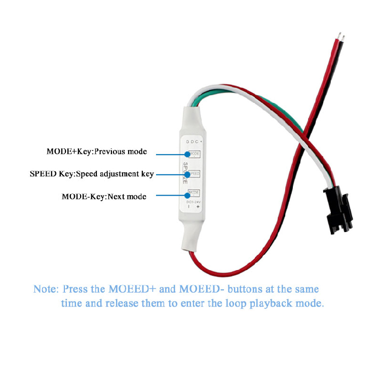 Sp002e LED Pixel Controller Mini For Ws2811 Full Magic Color Strip