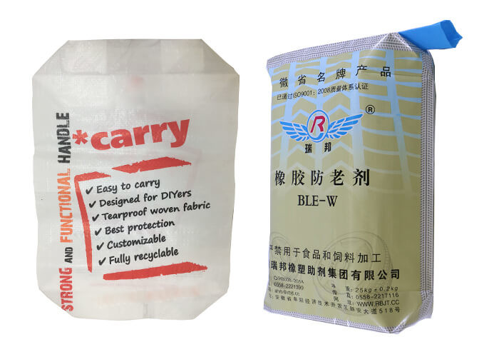 Laminated PP Woven Block Bottom Valve Bag 25KG 50KG Customized Printing