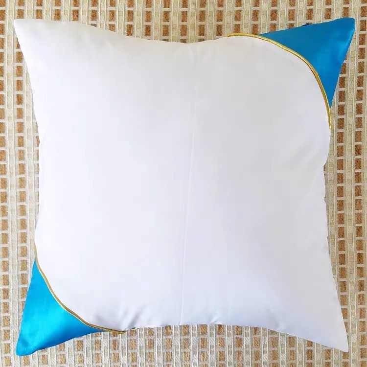 Colored Angle Golden Edge Blank Sublimation Polyester Pillow Case For Photos Printing