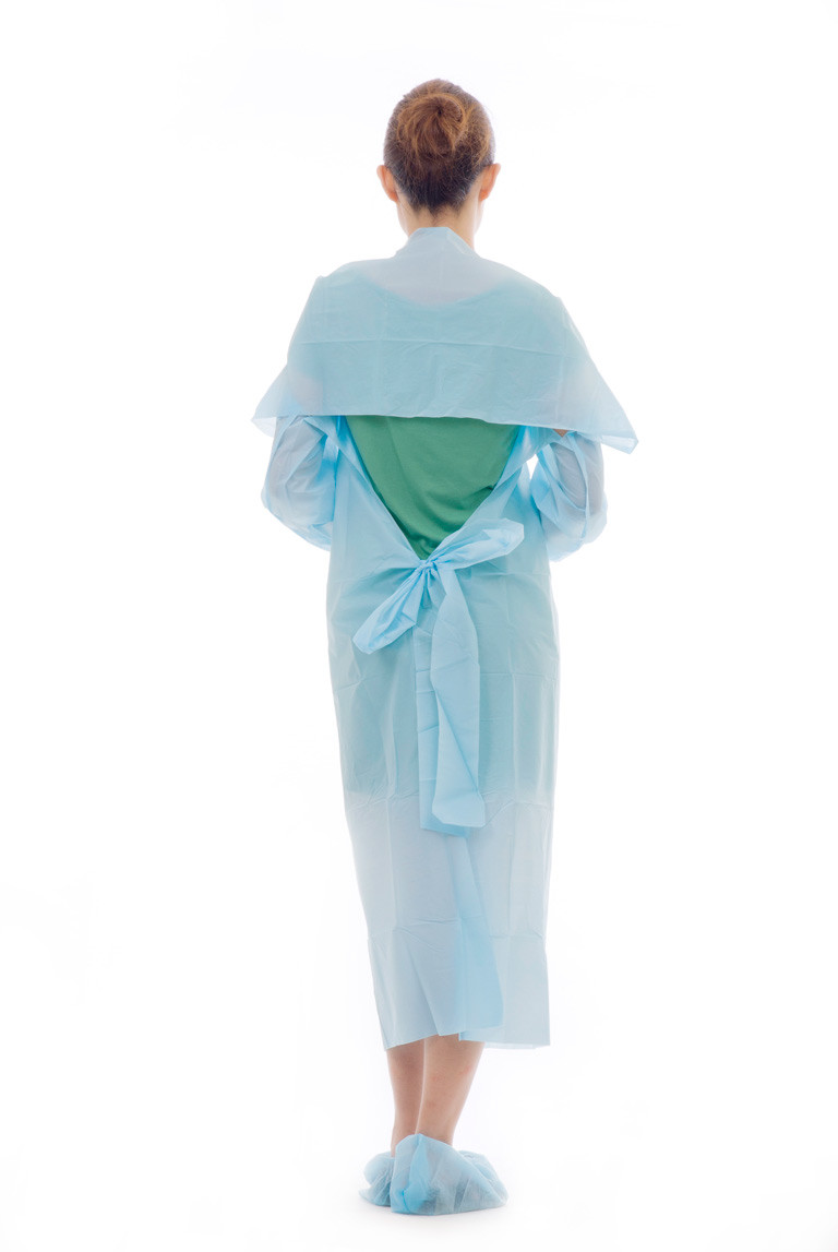Disposable Medical CPE Isolation Gown With Thumb Cuff