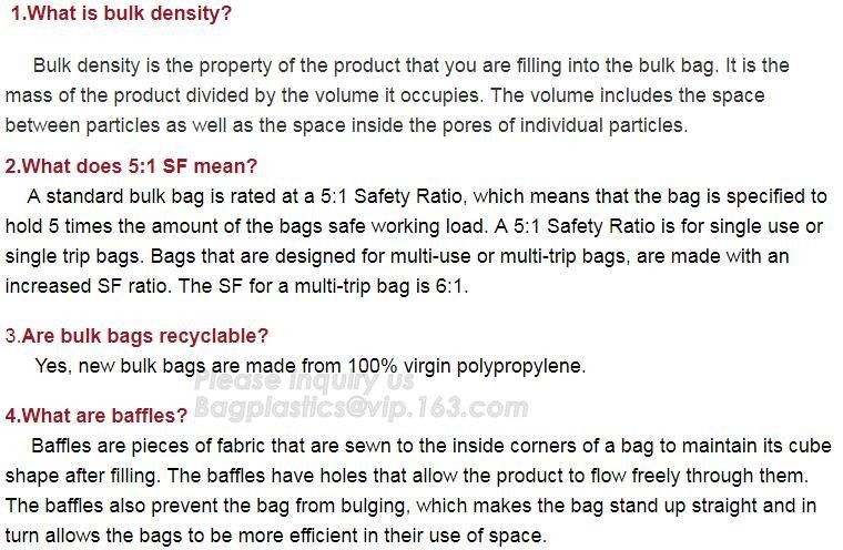 New arrival wholesale polypropylene woven plastic jumbo bag pp big bag for sand, building material,jumbo bag / FIBC bulk