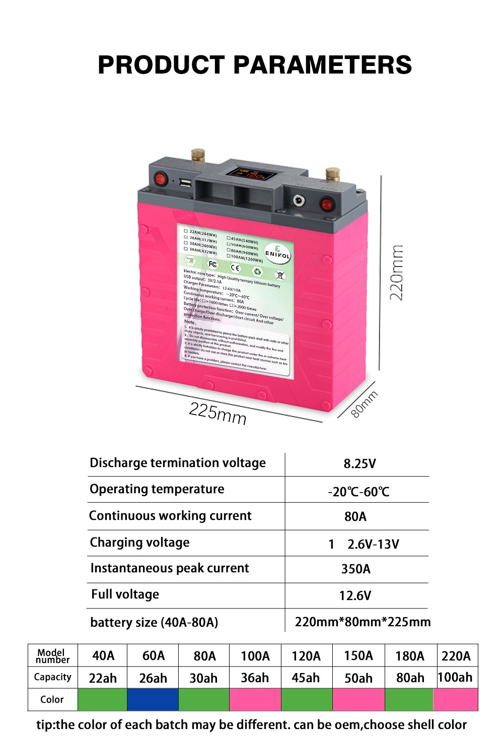 Portable 12V Lithium Battery 30ah 50ah 80ah 100ah Solar Power Battery Pack For Camping