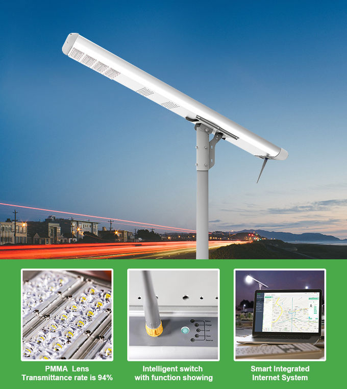 Mono Crystalline Integrated Led Solar Street Light Customizable Specifications LiFePO4 and MTTP Controller
