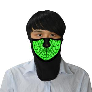Buy cheap Role play custom green spider-man EL mask hot sale popular music party glow in the dark light sound activated led mask product