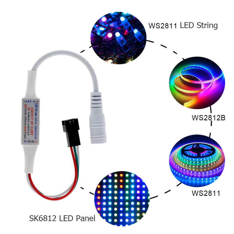 21 Keys Mini RF Remote Controller , Magic Color Controller For LED 2811 2812 Pixel Strip