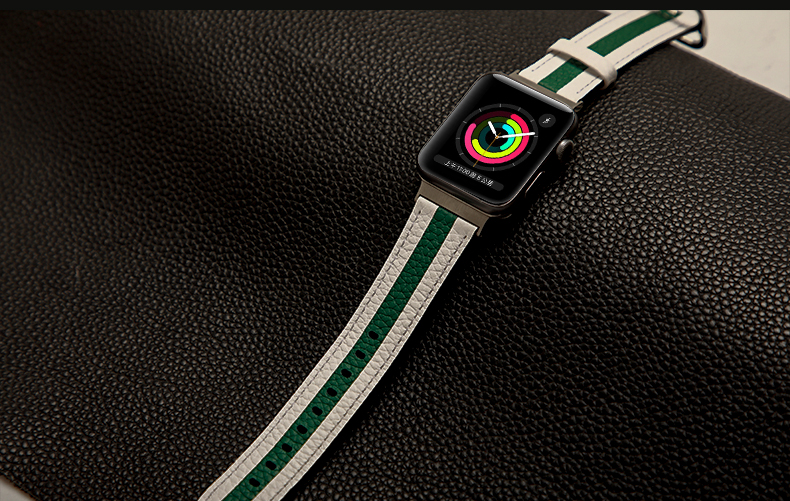 OEM ODM Double Sided Band Leather Watchband for Apple Watch Band 38 40 41 42 44 45mm Strap