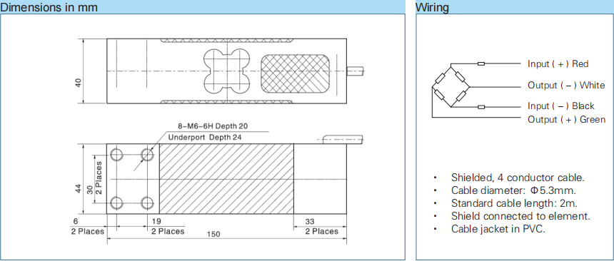 Electronic Digital Platform Scales Flushable Load Cell SOHEL6E3 50-500KG High Precision