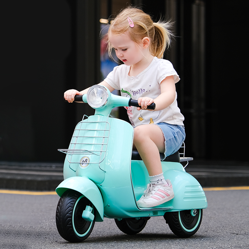 Ride On Toy Electric Kids Motorcycle with Light in Red Yellow Dark Blue Pink or Green