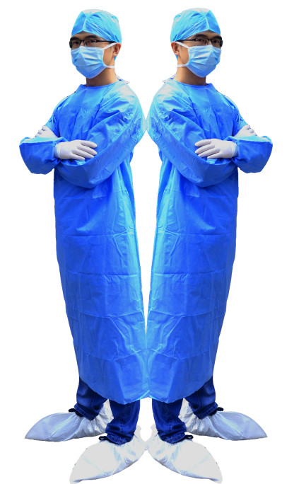 White List Factory Medical PP Non Woven Blue Disposable Isolation Gown