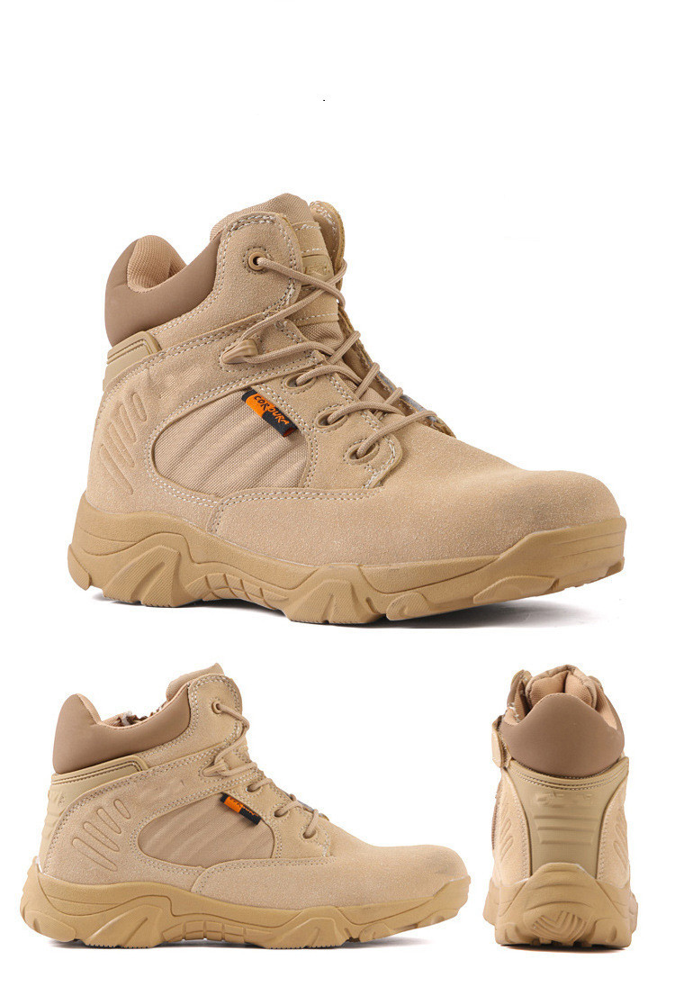 Police Military Men'S Combat Tactical Boots Rubber Outsole With Side Zipper