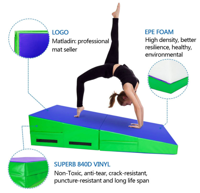 Edge Stitching Craftsmanship Home Use 149"X74"X35" Incline Gymnastics Mats