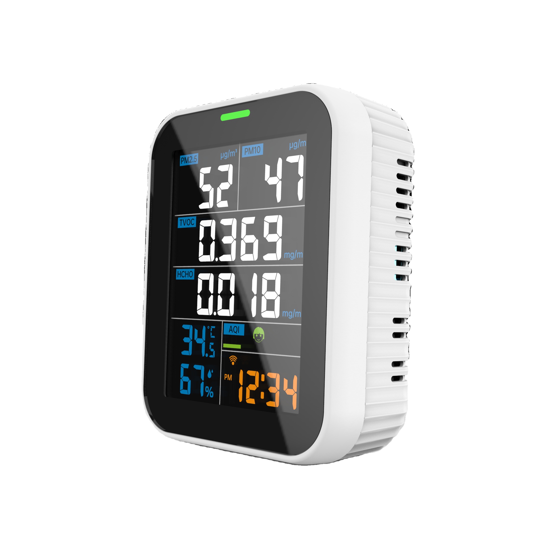 400-5000ppm Measure Range USB-C Portable Air Meter PM2.5 Monitor PM10 AQI TVOC HCHO