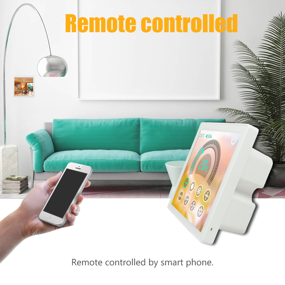 Alexa Compatible WIFI Smart Wall Light Switch 86 * 86 * 38mm WIFI And RJ45 Support
