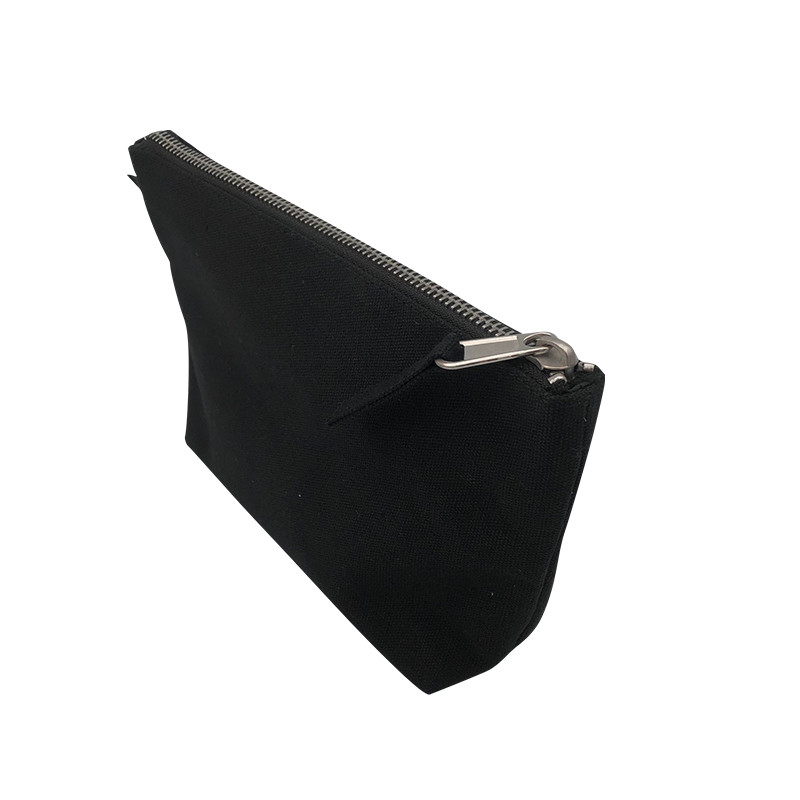OEM Washable Screen Printed Black Travel Makeup Bag