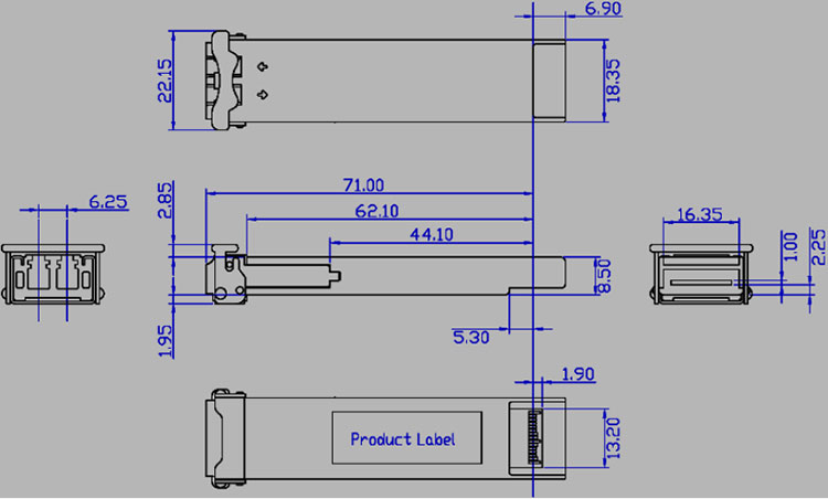 850nm 300m Dulplex LC XFP-10G-SR MMF Interface XFP Transceiver
