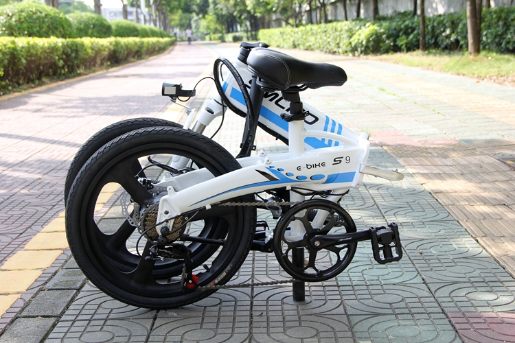 White Blue 26 Inch Electric Bicycle fast speed Aluminum Alloy Frame