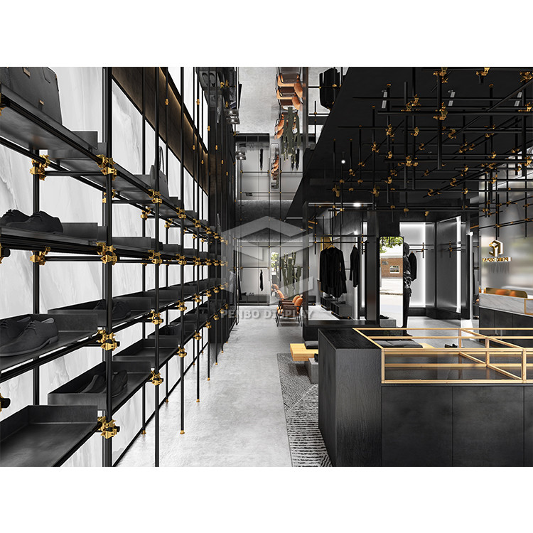 Retail Men Clothing Shop Display Furniture Veneered Garment Store Fixtures