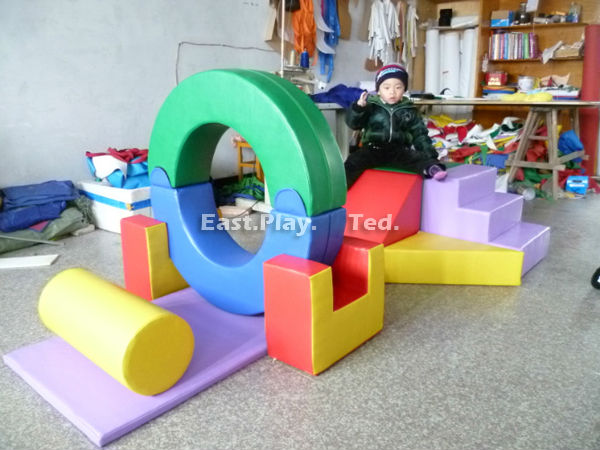 Hand Make Residential Soft Play Sponge , Kids Soft Mat PU Leather Material