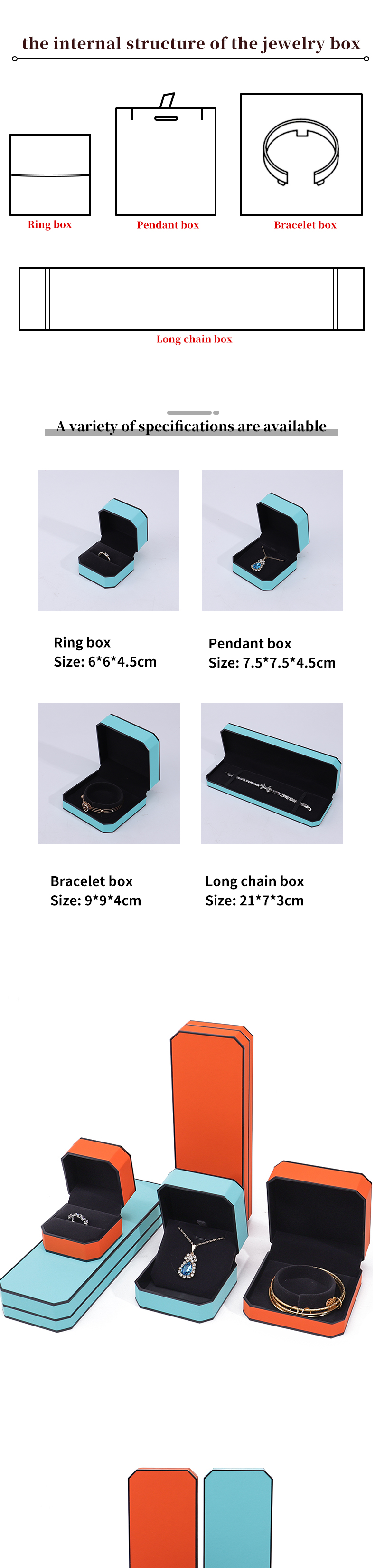 Black Border Octagonal Sleek PU Leather Jewelry Packaging Box for Luxury Storage