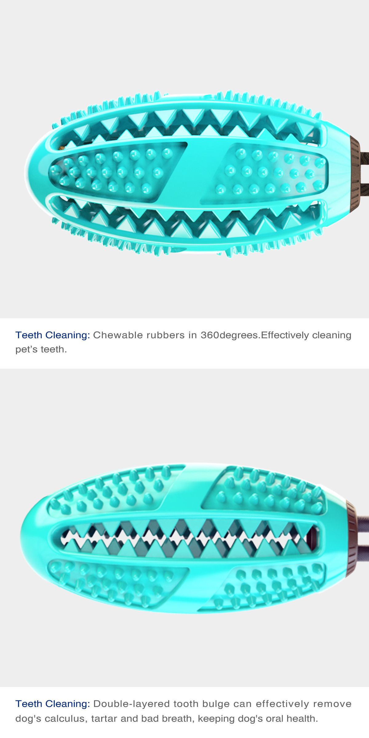 Elastic Dog Chew Teeth Cleaner Toy / Food Dispensing Dog Suction Pull Toy OEM 400mm