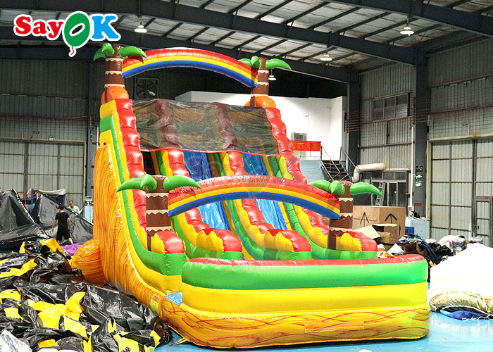 Adult Backyard Inflatable Water Slide With Swimming Pool Blow Up Slip N Slide 9x5.5x6mH