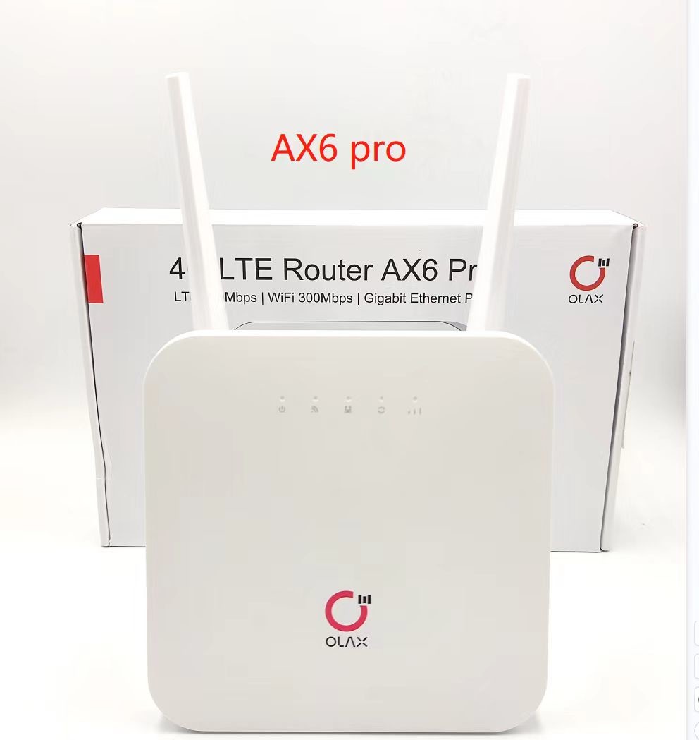 OLAX AX6 Pro 4G Router Unlocked 300Mbps Wireless CPE Router CAT4 Mobile Hotspot SIM Slot 2 Antennas American Version