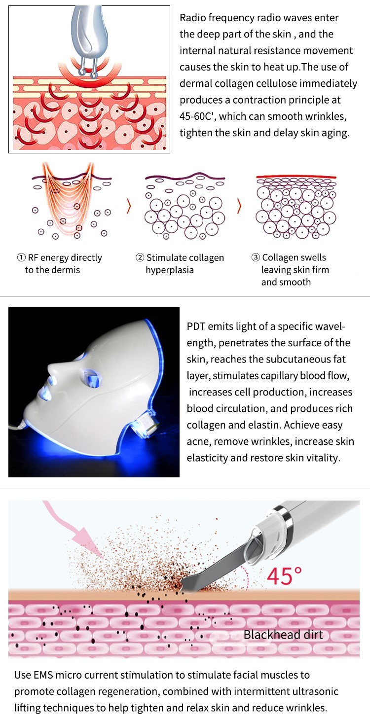 7 In 1 Hydrafacial Aqua Peeling Machine Portable Water Oxygen