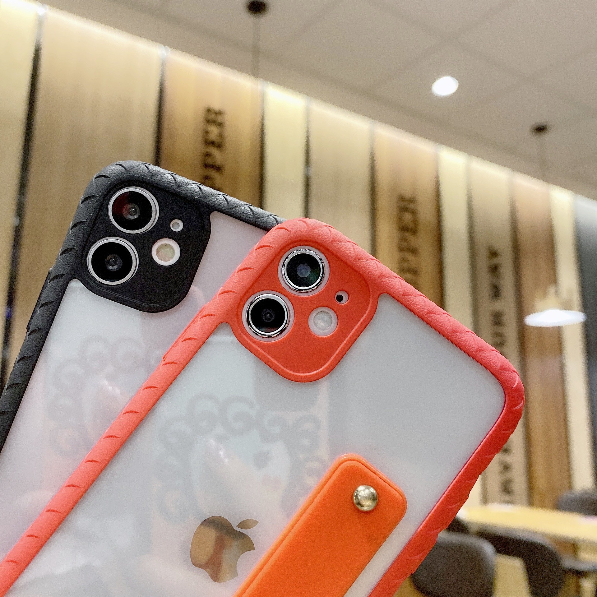 Anti Lost Finger Grip Phone Case High Clear Back Bumper For Iphone 11