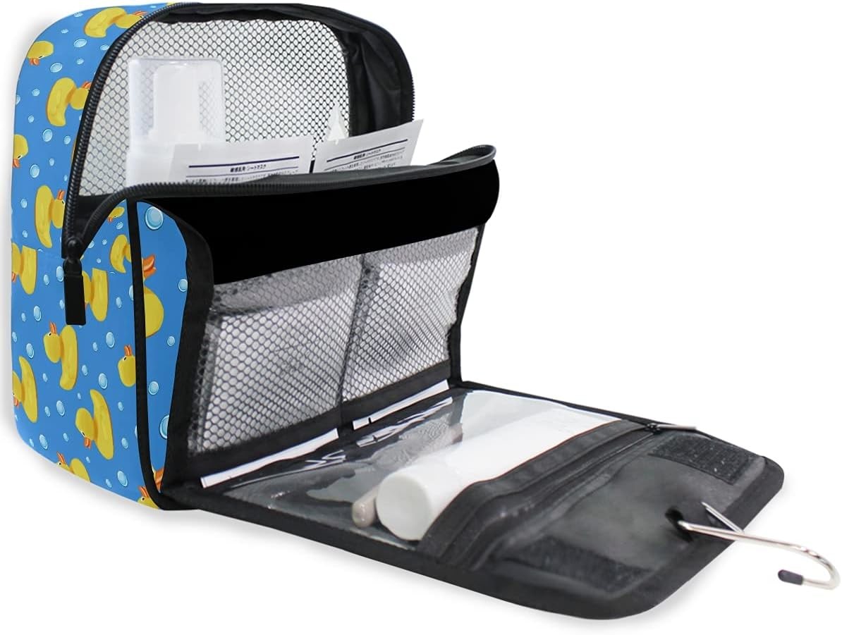 Yellow Ducks Travel Makeup Bag Hanging Toiletry Pouch Organizer Handbag