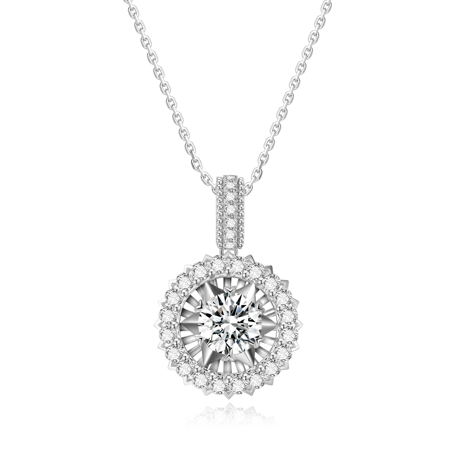 Luxury Design 18k Gold Lab-Grown Diamond Pendant White Diamond jewelry Big Diamond