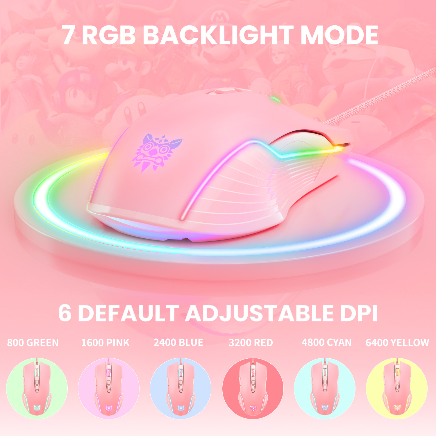 Wired 3200DPI 2480MHZ CW905 Ergonomic Gaming Mouse