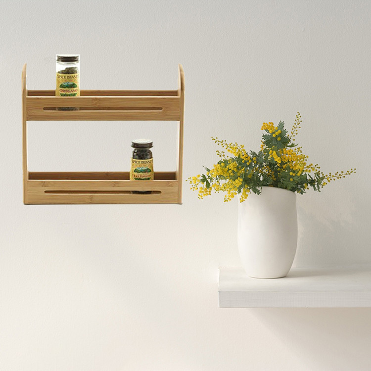 Countertop Seasoning Stand Bamboo Kitchen Shelf Wooden Crafts Supplies