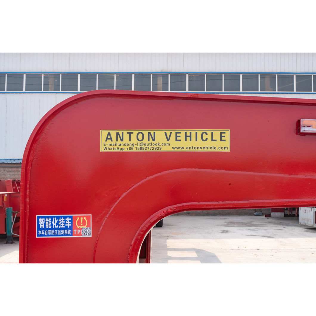 China Manufacture Heavy Duty Gooseneck Low Bed Excavator Construction Machinery Transportation Semi Trailer