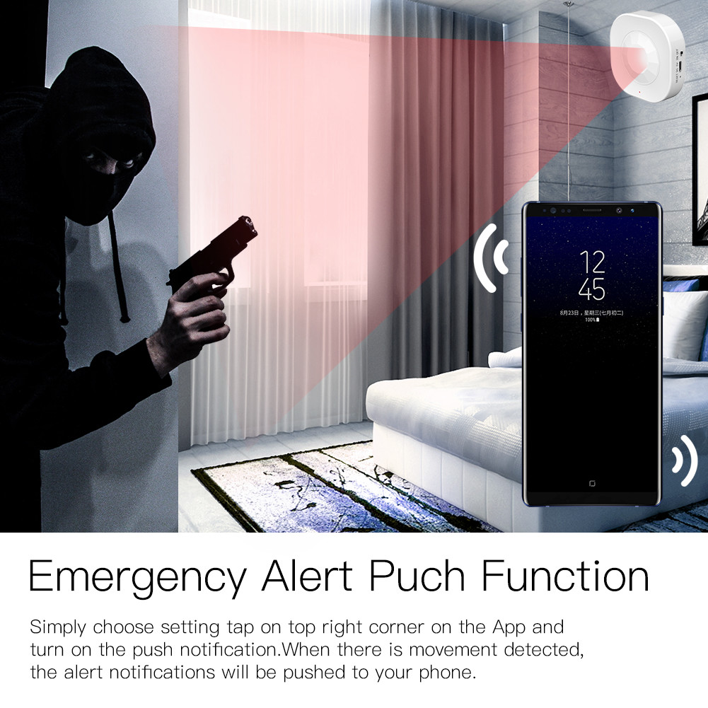 IFTTT Smart Home PIR Wireless Infrared Motion Detector Security Tuya APP Burglar Alarm Sensor