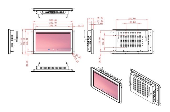 13.3-Inch Android Interactive Module for Factory Control Dashboards, Transportation Displays, Public Information Systems, and Digital Directories