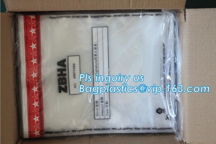 Security plastic bag with adhesive tape for cash, plastic money bag, Security Money Cash Bag For Airport/Bank and police