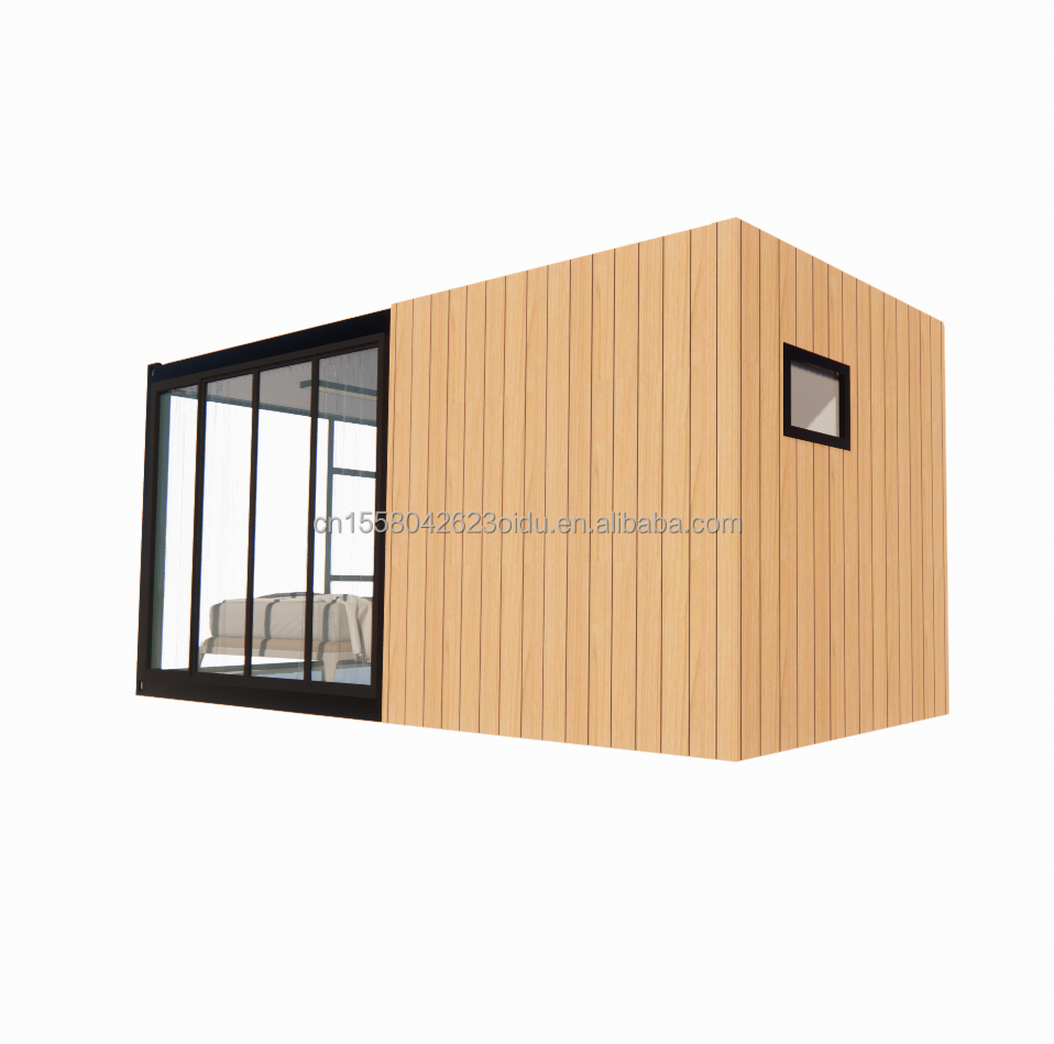 Wooden Sturdy Steel Sun House 20ft Flat Container House with Wall 50/75/100mm Wave Sandwich Panel