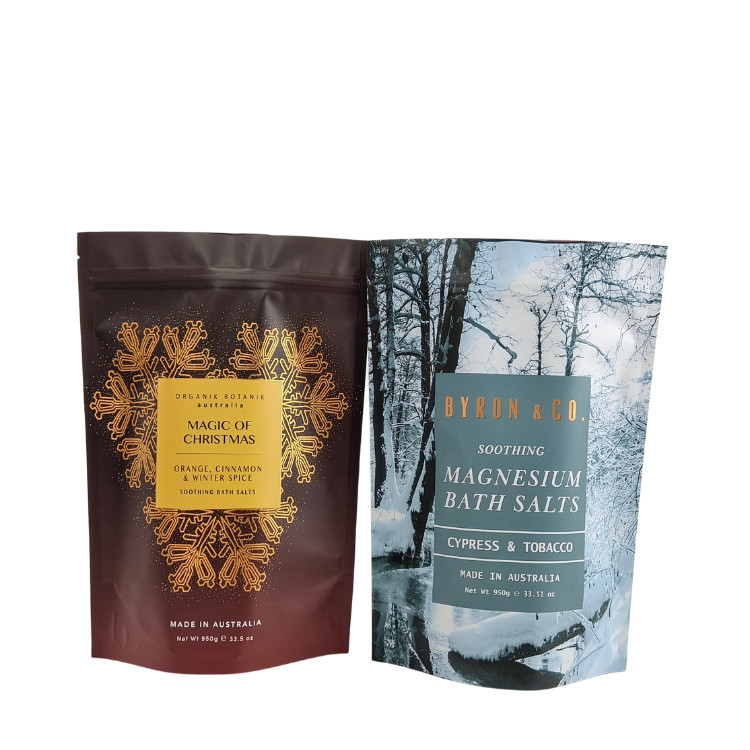Matte Oem Custom Printed Bath Salts Packaging Zip Lock Bath Salt Body Scrub Standing Pouch Packaging Bags Stand Up Bags