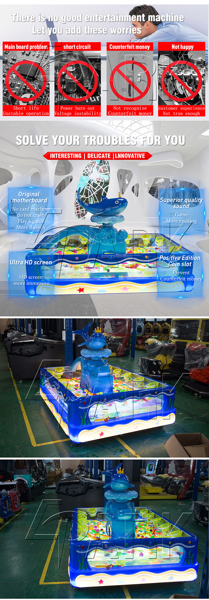 1-10 Player Kids Amusement Game Machines Fishing Pool Easy To Operate