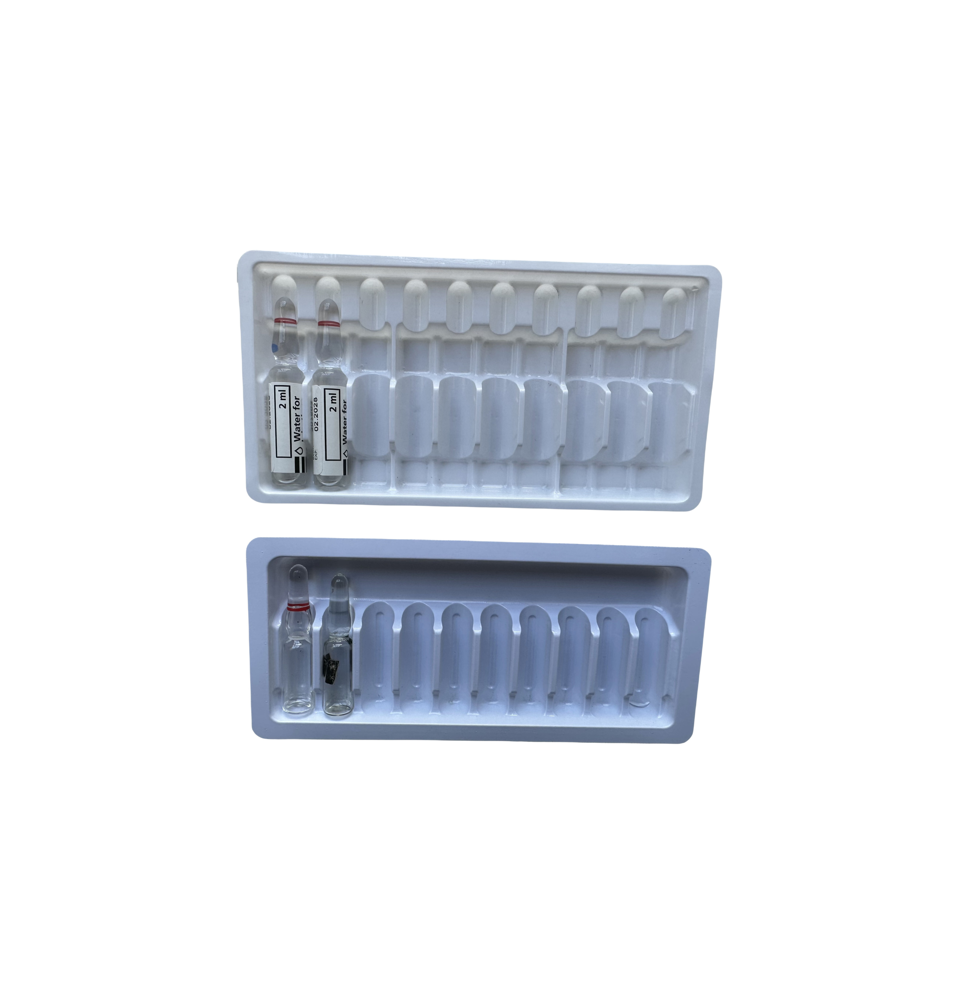 Water Injection Packaging Suit 1ml 2ml 3ml Glass Bottle Ampoule Tray Label Customization
