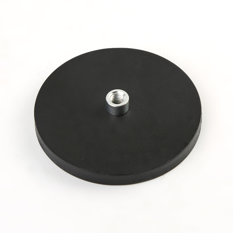 Neodymium Pot Magnet 66mm Rubber Coated Magnet 1/4