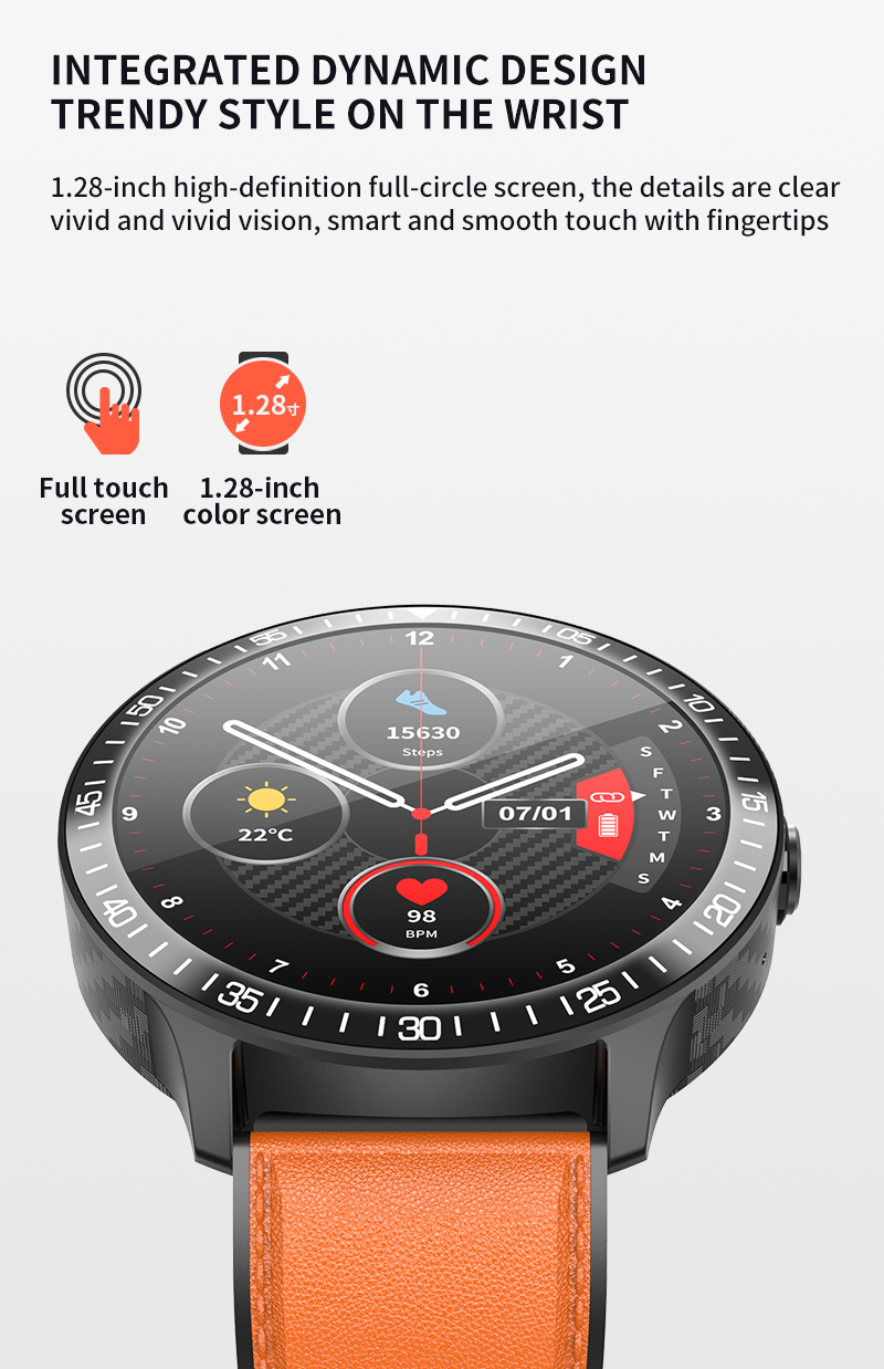 1.28 Inch TFT Health Monitoring Smartwatch Sedentary Reminder 200mAh Alarm Clock