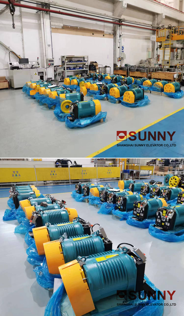 30kN 330kg Weight Shaft Load Gearless Traction Machine Motor For Lift Parts