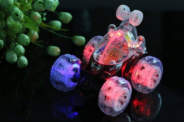 360 children large remote control car charging skip stunt car music dazzle light