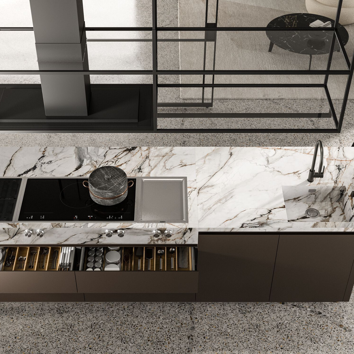 Large Style Complete Custom Kitchen Cabinet Set Island Kitchen Furniture Lacquer Finish Wooden Kitchen Cupboard For Villa