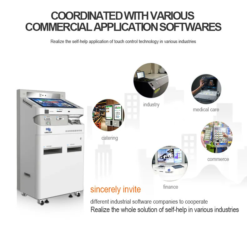Touch Screen Cash Payment Kiosk Self Service Terminal