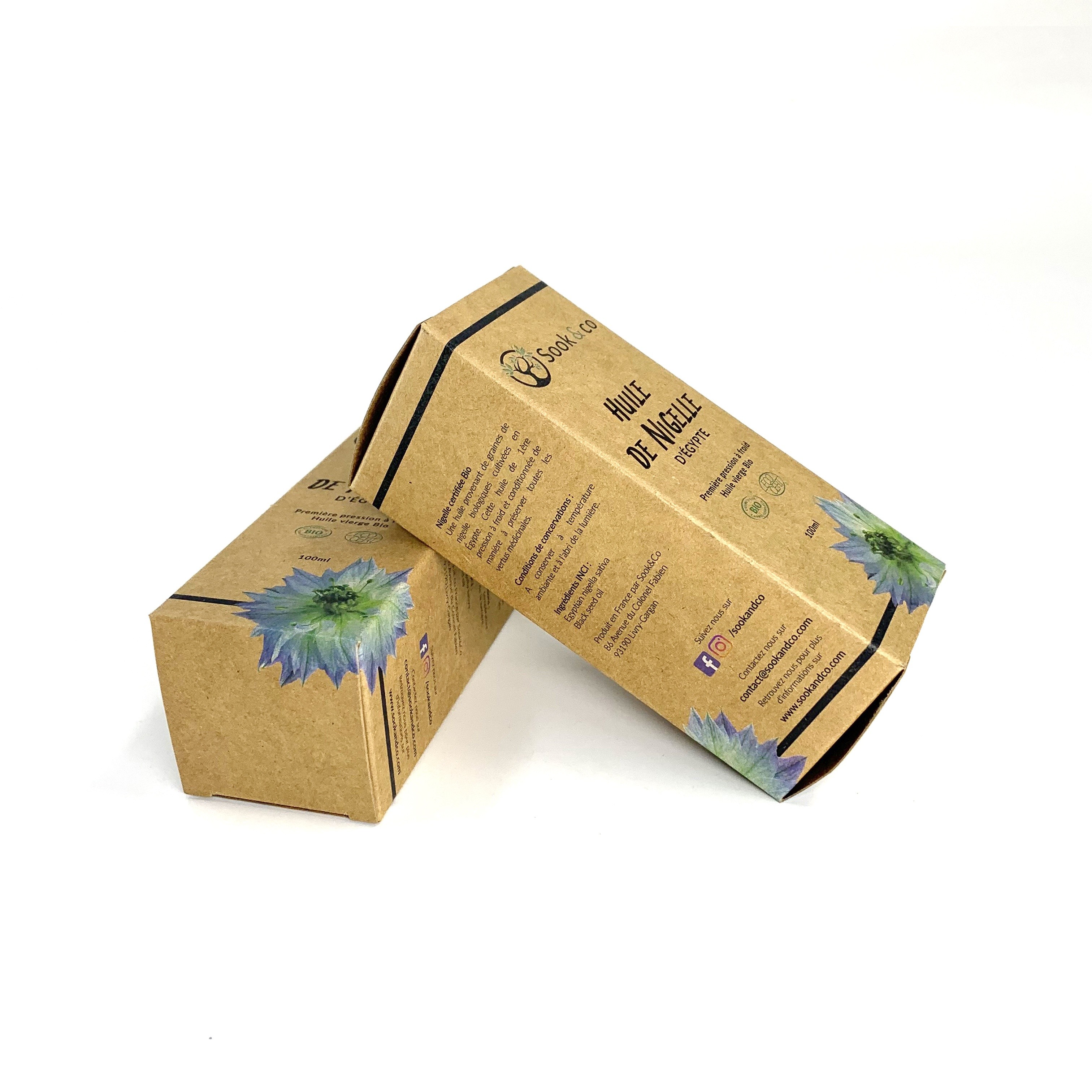 Black Recycled 300gsm Cosmetic Paper Box With Spot UV Printing