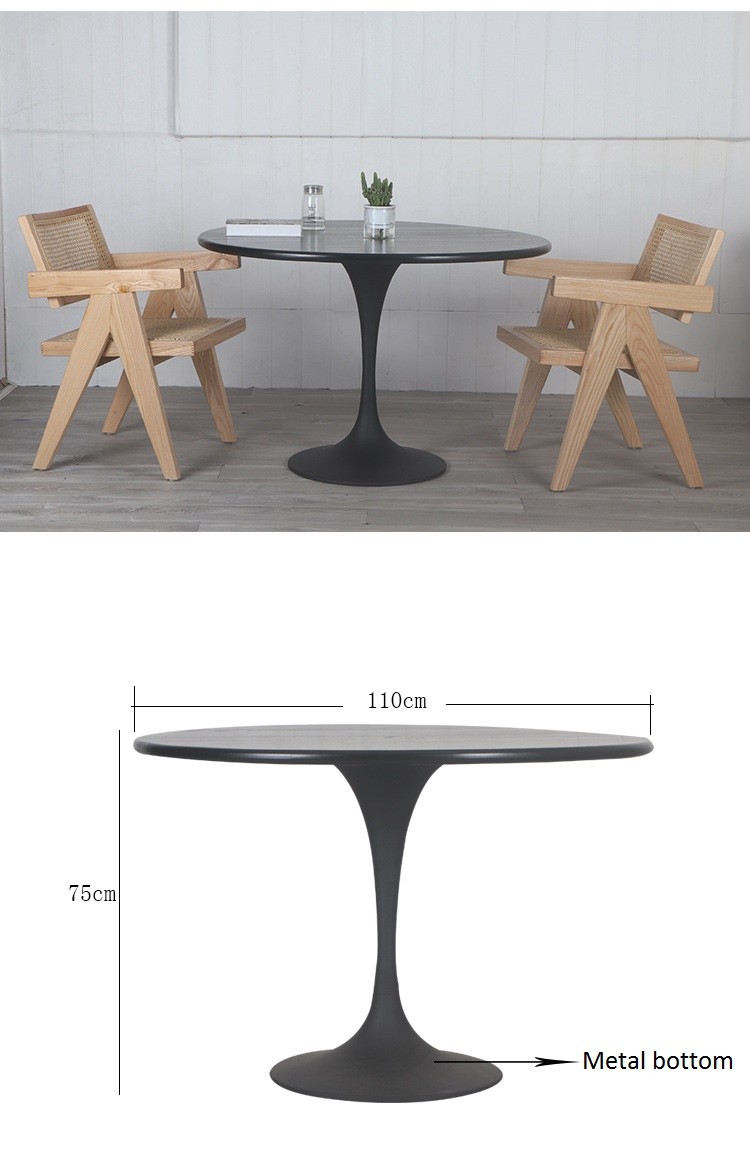 Nordic simple solid wood dining table and chair combination home living room multifunctional small apartment round dinin